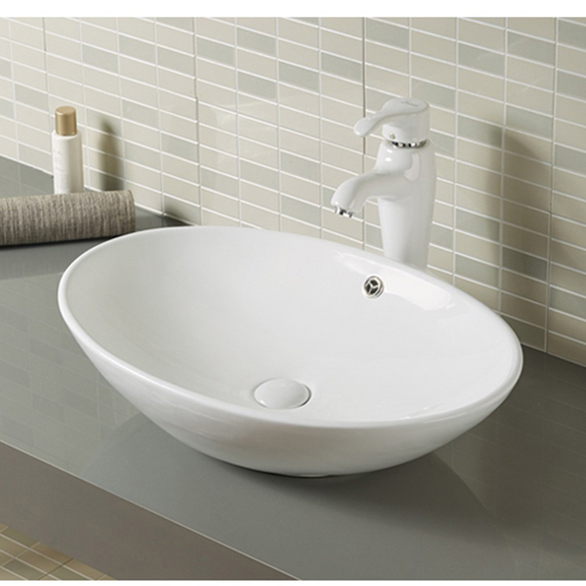 Oval Shape Ceramic Vanity Top Bathroom Wash Basin