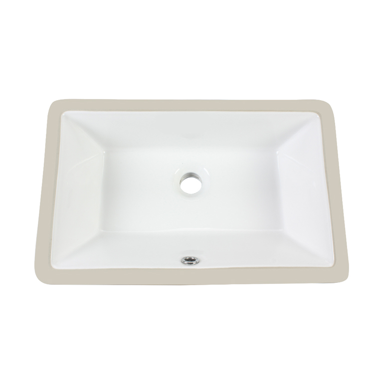 Vitreous China Rectangular Under-mount Bathroom Sink