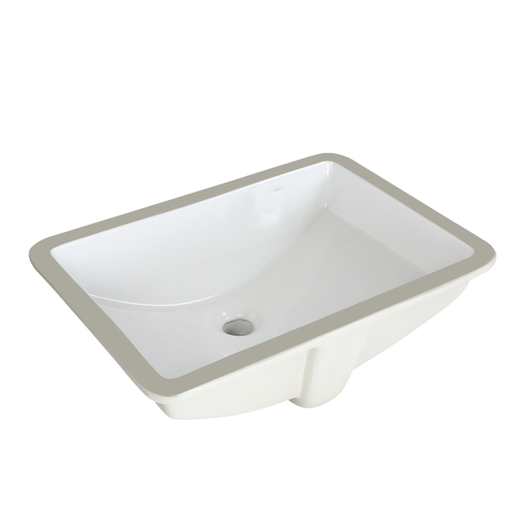 Vitreous China Under-counter Rectangular Bathroom Basin