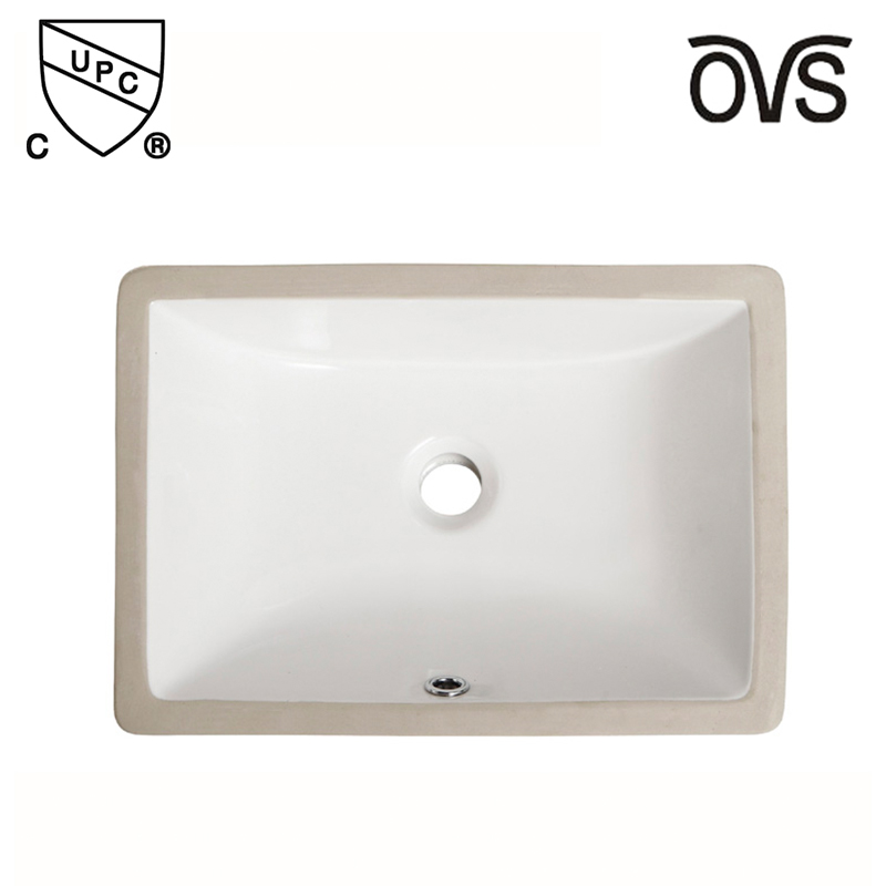 Sleek Lines Rectangular Ceramic Sink Manufacturer Undermount Basin