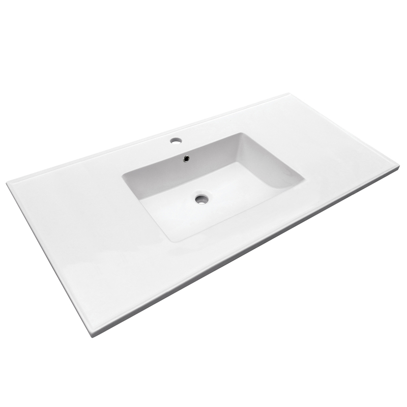 White Color Bathroom Cabinet Basin Table Top Vanity Basin