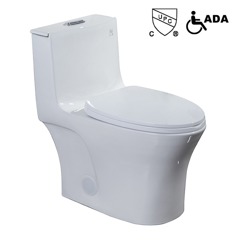 American Bathroom Water Closet Custom Ceramic Elongated Commode Siphonic Flush Modern One Piece Toilet