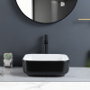 Modern Top Mount Black Ceramic Bathroom Sink