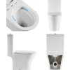 Bathroom Porcelain Toilet Water Closet Floor Mounted S Trap 2 Piece Toilet