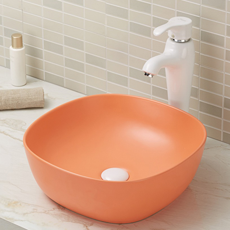 Vitreous china bathroom vessel sink without overflow