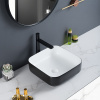 Modern Top Mount Black Ceramic Bathroom Sink