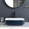 Smooth Surface Blue Porcelain Bathroom Sink Standard 1.75