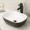 Vitreous china counter top bathroom sink without overflow