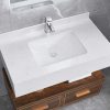 Sleek Lines Rectangular Ceramic Sink Manufacturer Undermount Basin