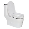 OEM Luxury Sanitary Ware Dual Flush Black Line One Piece Elongated Toilet