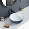 Prevents From Discoloration And Fading Blue And White Vessel Sink