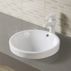 Bathroom Wash Basin Cabinet Ceramic Round Shape Above Counter Basin