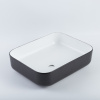 Simple & Streamlined Design Black And White Wash Basin Top Table Use