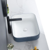 Smooth Surface Blue Porcelain Bathroom Sink Standard 1.75