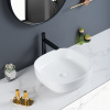 Impact Resistant Materials Ceramic Counter Top Basin With Beautiful Showpiece