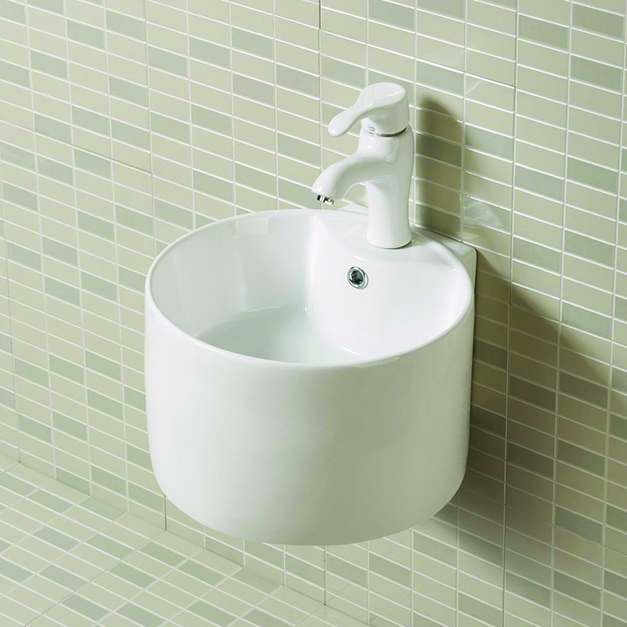 High Quality Round Shape White Wall Mounting Porcelain Basins