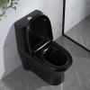 Buy standard tank height single piece black cheap toilets