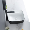 Modern Top Mount Black Ceramic Bathroom Sink