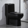 Black Dual Flush Standard Size Toilet Height With High-Performance Gravity 