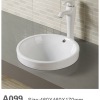 Bathroom Wash Basin Cabinet Ceramic Round Shape Above Counter Basin