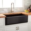 Farm Style Sink Kitchen 30 In.Single Bowl Summer Night Matte Black Care Fireclay