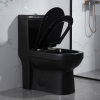 S-Trap power flushing porcelain wc black toilet bowl for Hotel Villa Apartment