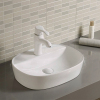 Lavatory White Bathroom Sink Bowl with Faucet Hole