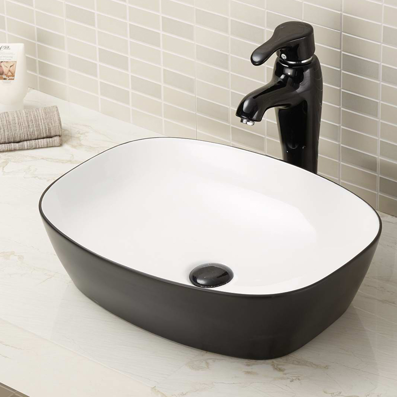 Narrow Vessel Sink without Faucet Hole