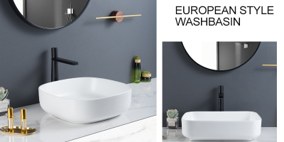 What style of ceramic wash basin would Europeans prefer?