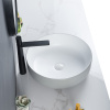 Luxury Design Round Ceramic Bathroom Grey Vessel Sink With Matte Glazed Surface