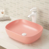 Vitreous china counter top bathroom sink without overflow