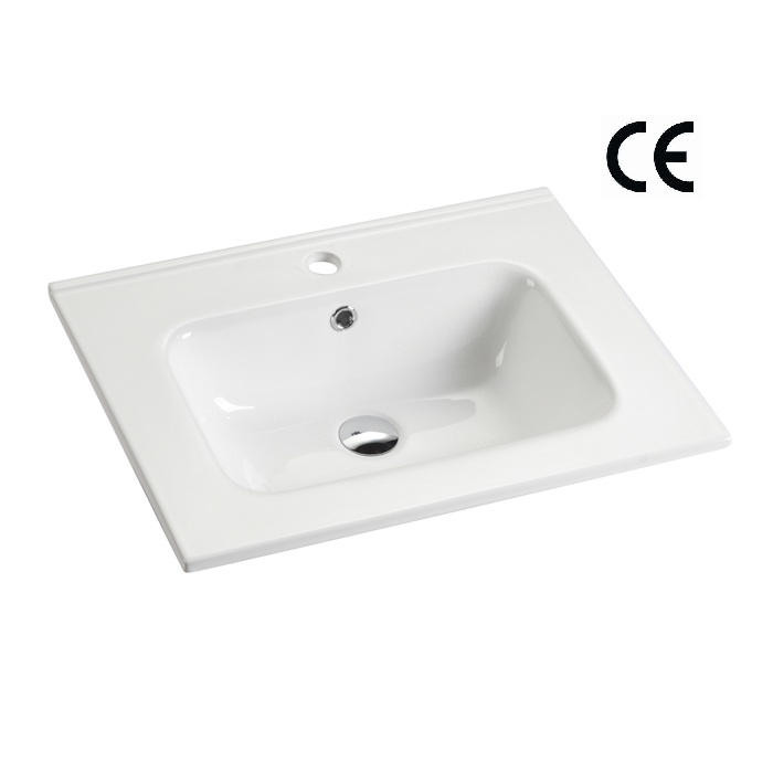 Vitreous China Rectangular Vanity Top Bathroom Cabinet Wash Basin