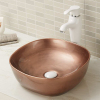 Vitreous china bathroom vessel sink without overflow