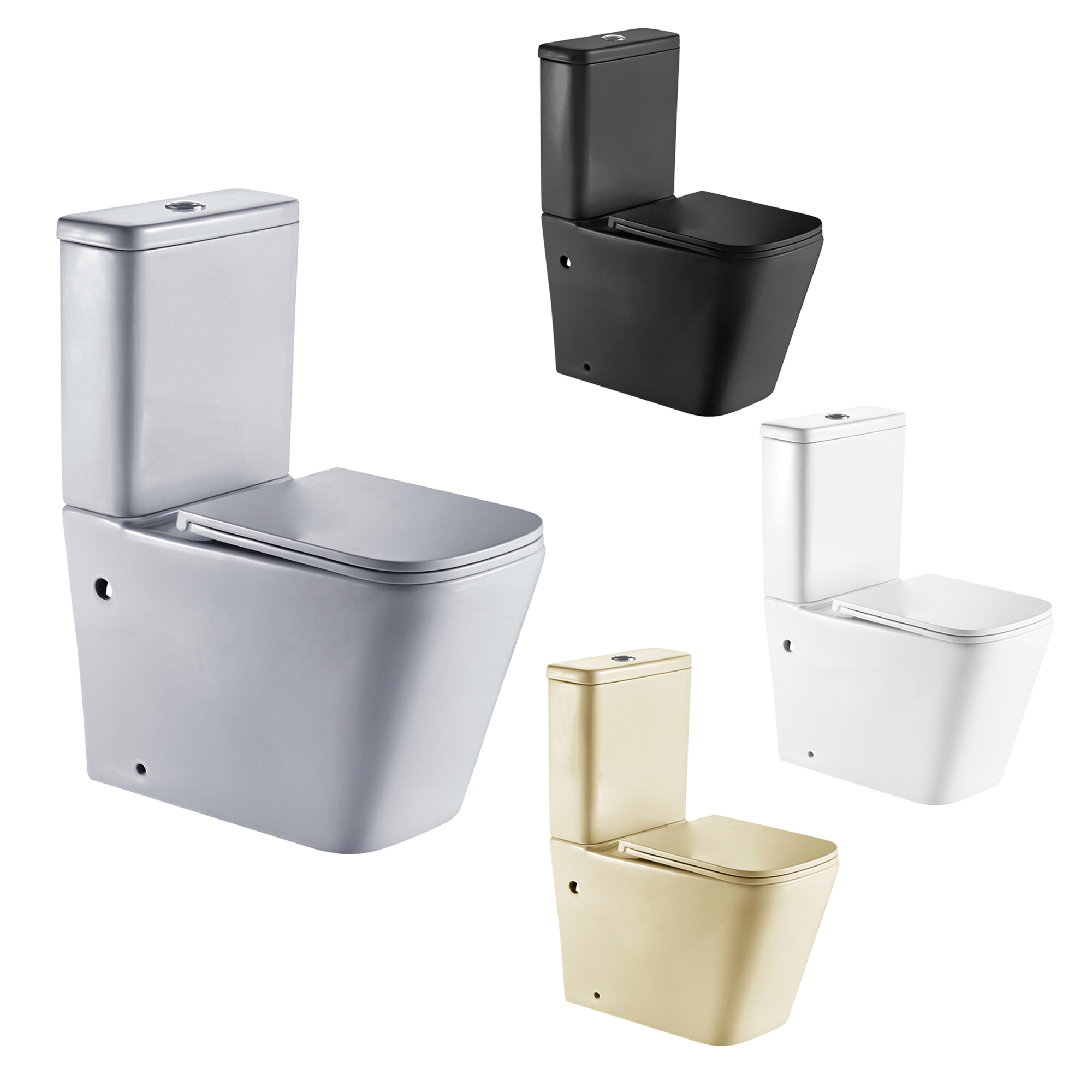 Rimless Ceramic Color In Sanitary Ware Toilet Bowl And Wc Bowl Two-Piece Toilet