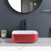 Matt Red Color Porcelain Small bathroom Sink