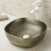 Vitreous china bathroom vessel sink without overflow