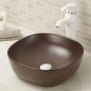 Vitreous china bathroom vessel sink without overflow