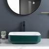 Above Counter Ceramic Vessel Wash Basin Green Bathroom Sink