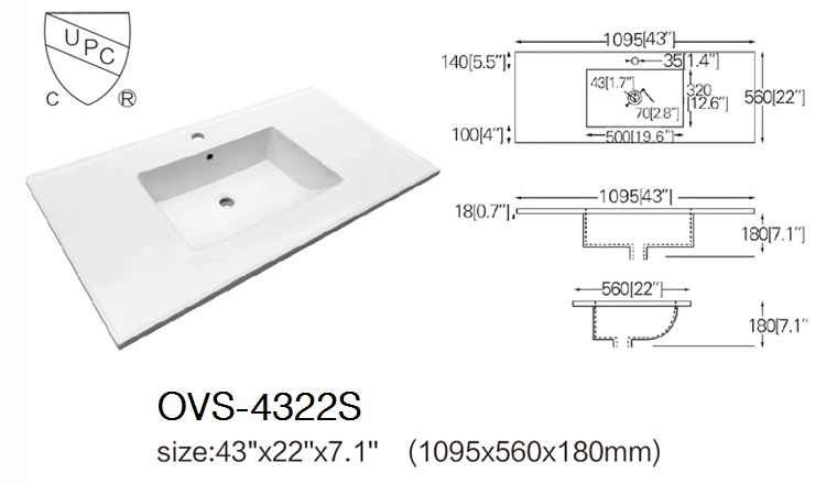 Bathroom Vanity Top with Sink