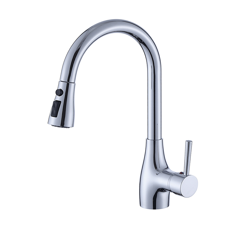 brass-single-hole-kitchen-faucet-with-sprayer