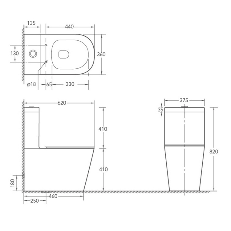 Two Piece Skirted Toilet