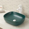 Vitreous china counter top bathroom sink without overflow