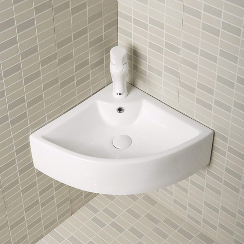 Wall Hung Small Corner Ceramic Wash Basin Semi Sinks Bathroom Models Price Basin