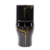 Popular Design Luxury Household Ceramic Gold Line Black Elongated Toilet