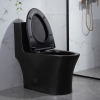 One piece porcelain water closet matte black toilet