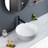 Luxury Design Round Ceramic Bathroom Grey Vessel Sink With Matte Glazed Surface