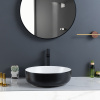 Ceramic Material Black And White Wash Basin With Clean And Smooth Contour Lines