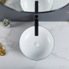 Round Green Ceramic Countertop Free Standing Wash Hand Basin For Bathroom