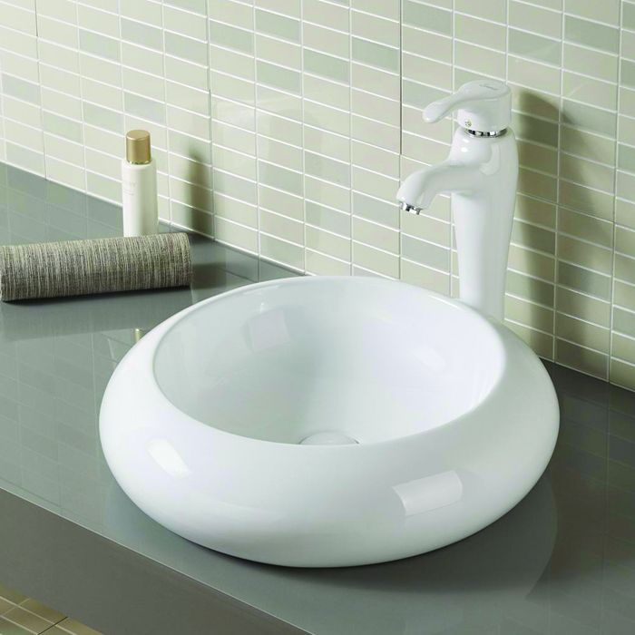 Lavatory ceramic washing basin top porcelain round sink