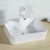 Bathroom Sink On Top Of Counter With Rounded Corners On All Four Corners